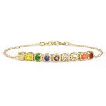 Delicate Navratna Gemstone Bracelet