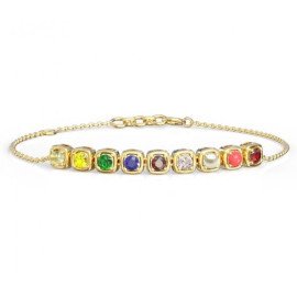 Delicate Navratna Gemstone Bracelet