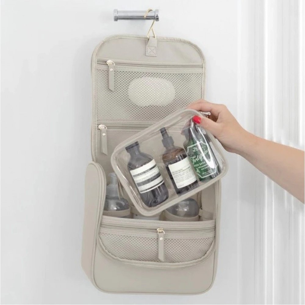 Hanging Travel Washbag Large - Oatmeal