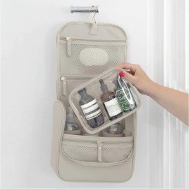 Hanging Travel Washbag Large - Oatmeal